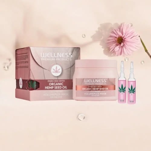 Wellness Premium Products Volumeplex Mask - lekka maska nawilżająca do włosów cienkich 500 ml + 4 ampułki 10 ml GRATIS