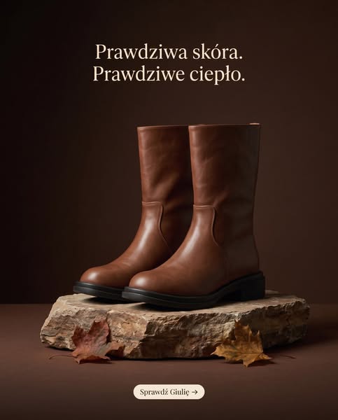 Botki Giulia z naturalnej skóry