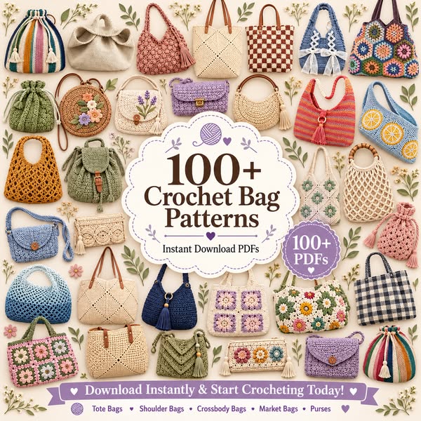 Crochet Bags Collection 100+ Patterns