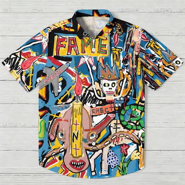 Bold Graffiti Button-Up