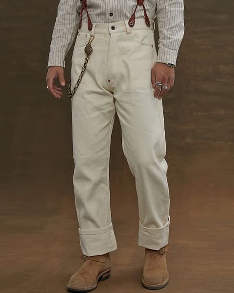 Retro White Straight Leg Jeans White-S