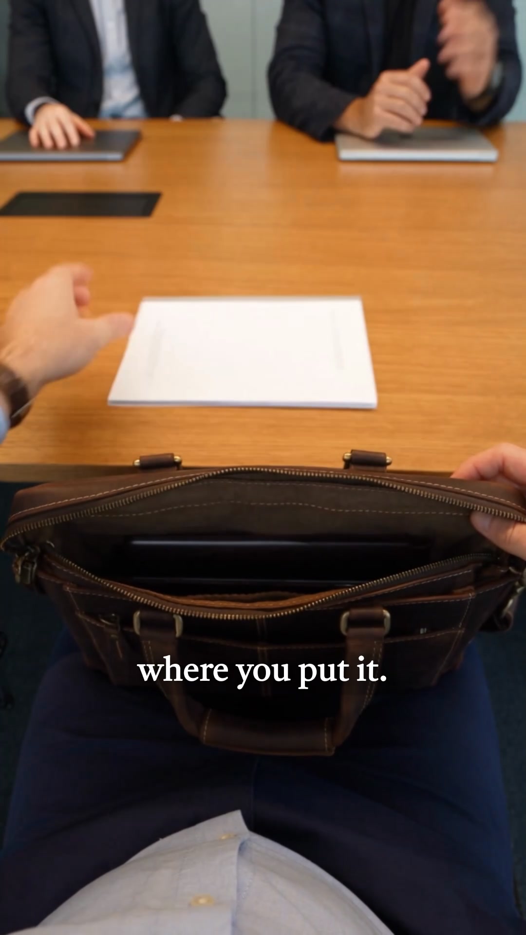 One Briefcase. Office to Airport.