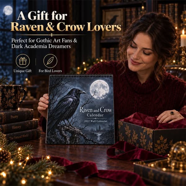 Raven & Crow 2027 Wall Calendar — 12 Months of Moonlit Gothic Art - Buy 1
