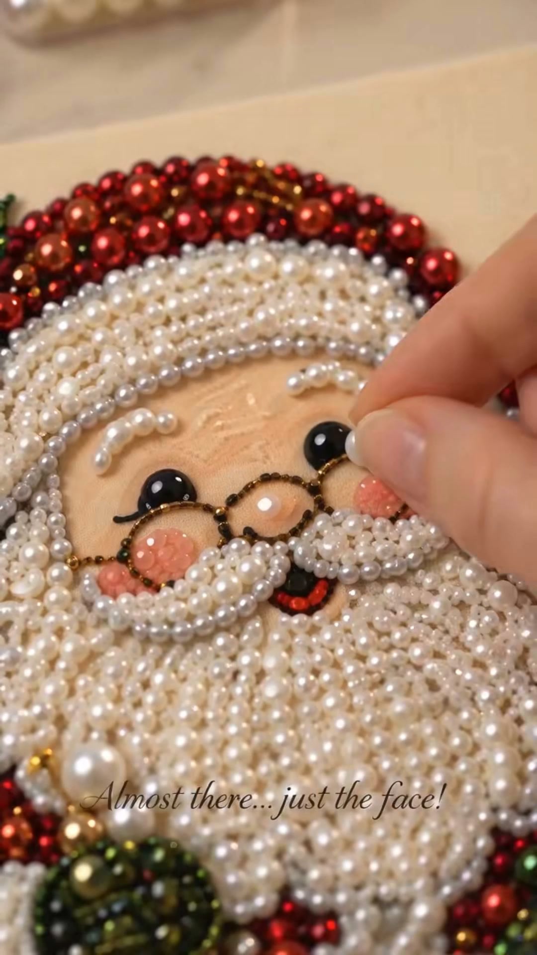 Relaxing & Beginner-Friendly-DIY Christmas 3D Pearl Diamond Painting Art Kit With Frame
