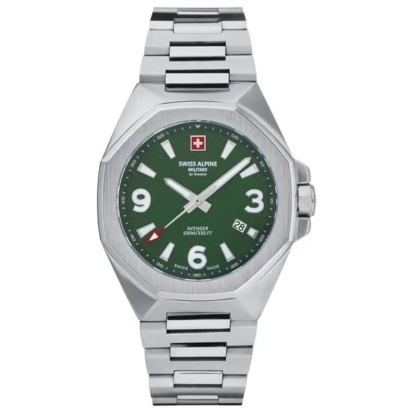 Swiss Alpine Military Herreur - Typhoon Steel Green - 42-43 mm
