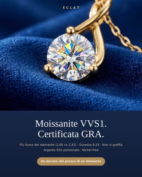 Moissanite VVS1, certificata GRA
