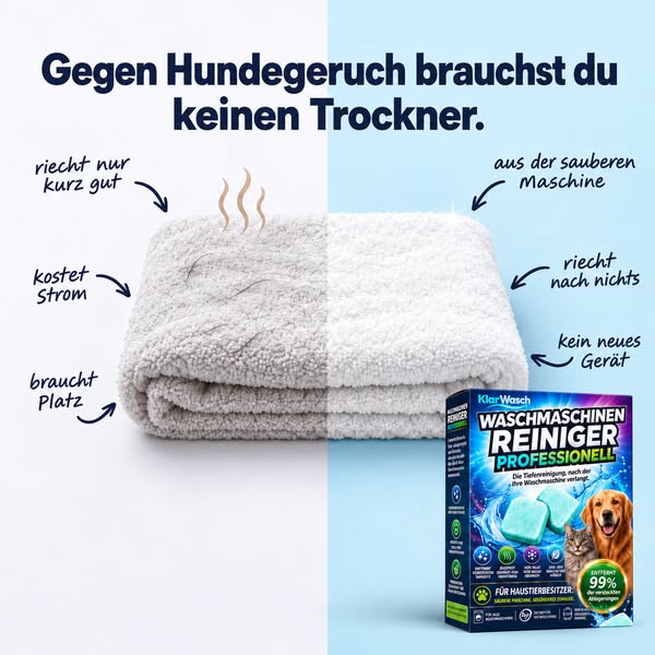 Hundegeruch raus aus der Waschmaschine