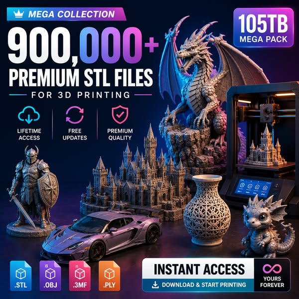 One Purchase. 900,000+ STL Files. Endless Projects.