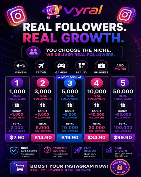 Vyral — Real Instagram Followers in 24h