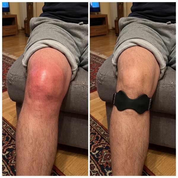 Das Knochen-auf-Knochen-Knie meines Mannes
