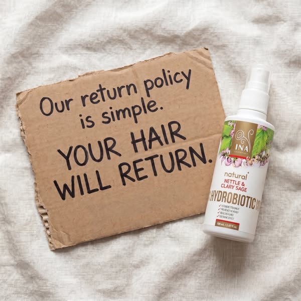 Our return policy: your hair returns.