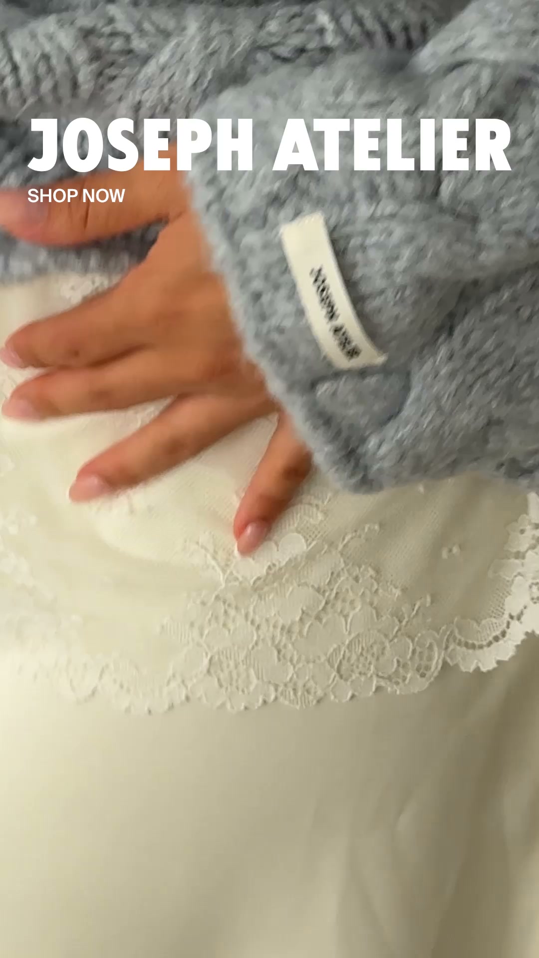 soft cable sweater dusty blue