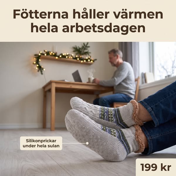 Varma fötter vid skrivbordet