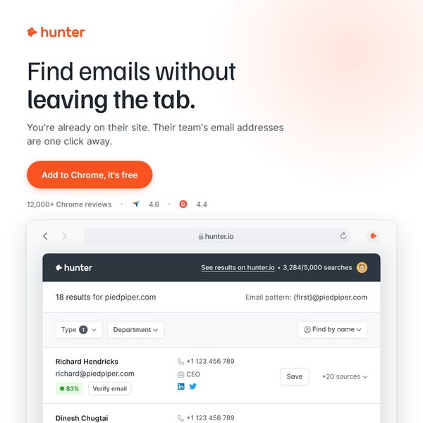 Find emails without leaving the tab
