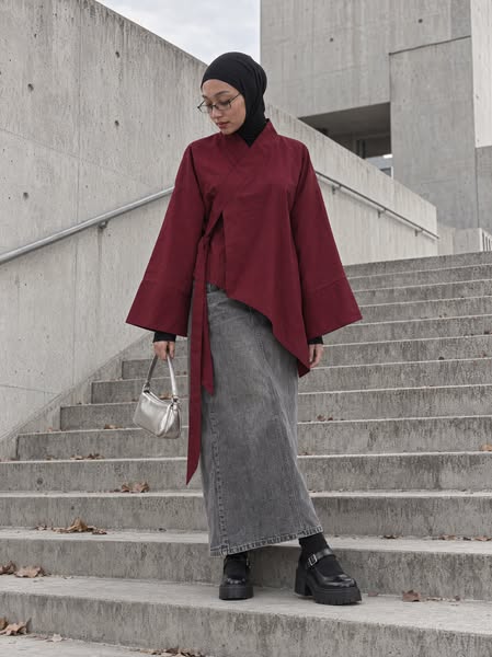 97% Cotton Asymmetrical Kimono