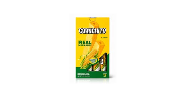 Cornchito Roasted Corn Flavour Baked Corn Grits Snack, 12 Sticks | Real Corn Grits, Baked Not Fried, No Preservatives, No Food Colouring, Ho
