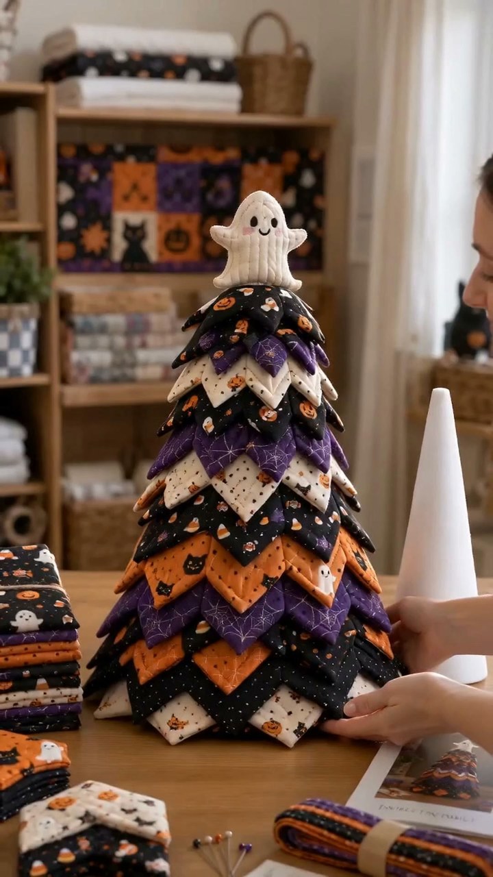 Americana Christmas Tree Quilt Kit – Easy Layered Fabric Holiday Décor for Quilting Lovers