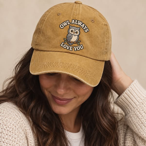Owl Animal Puns Classic Cap, Washed Cotton | Pandaize