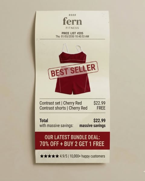 70% off + Buy 2 Get 1 Free on our best selling contrast red set