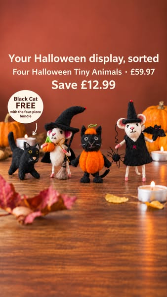 Halloween Tiny Animals + FREE Black Cat