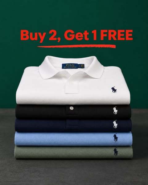 Buy 2 Polos, Get 1 FREE