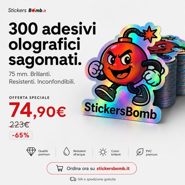 65% sugli adesivi olografici