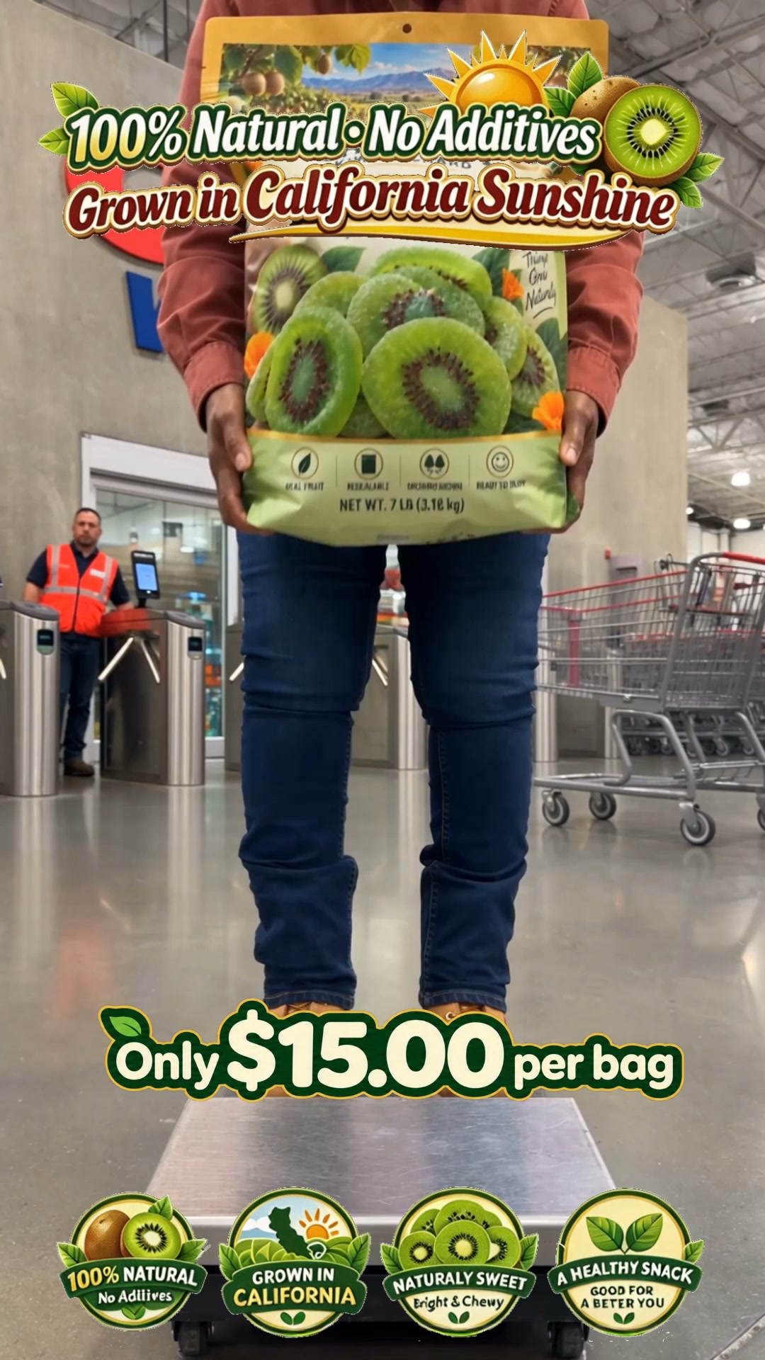 California-Grown Dried Green Kiwi