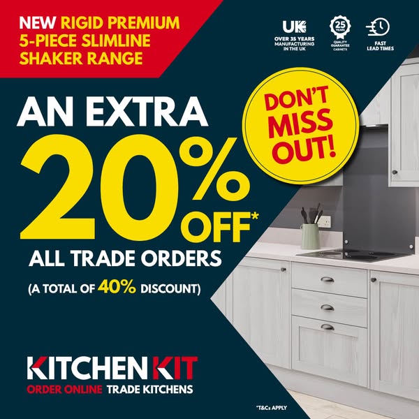 Extra 20% off NEW Rigid Premium 5-Piece Slimline Shaker Range