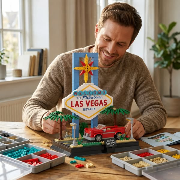 Las Vegas Strip Landmark Building Set – Retro Route 66 Neon Display