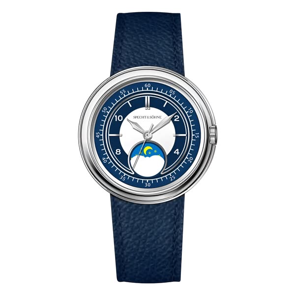 Specht & Söhne SP-UFO - Men's Quartz Watch Moon Phase Blue E
