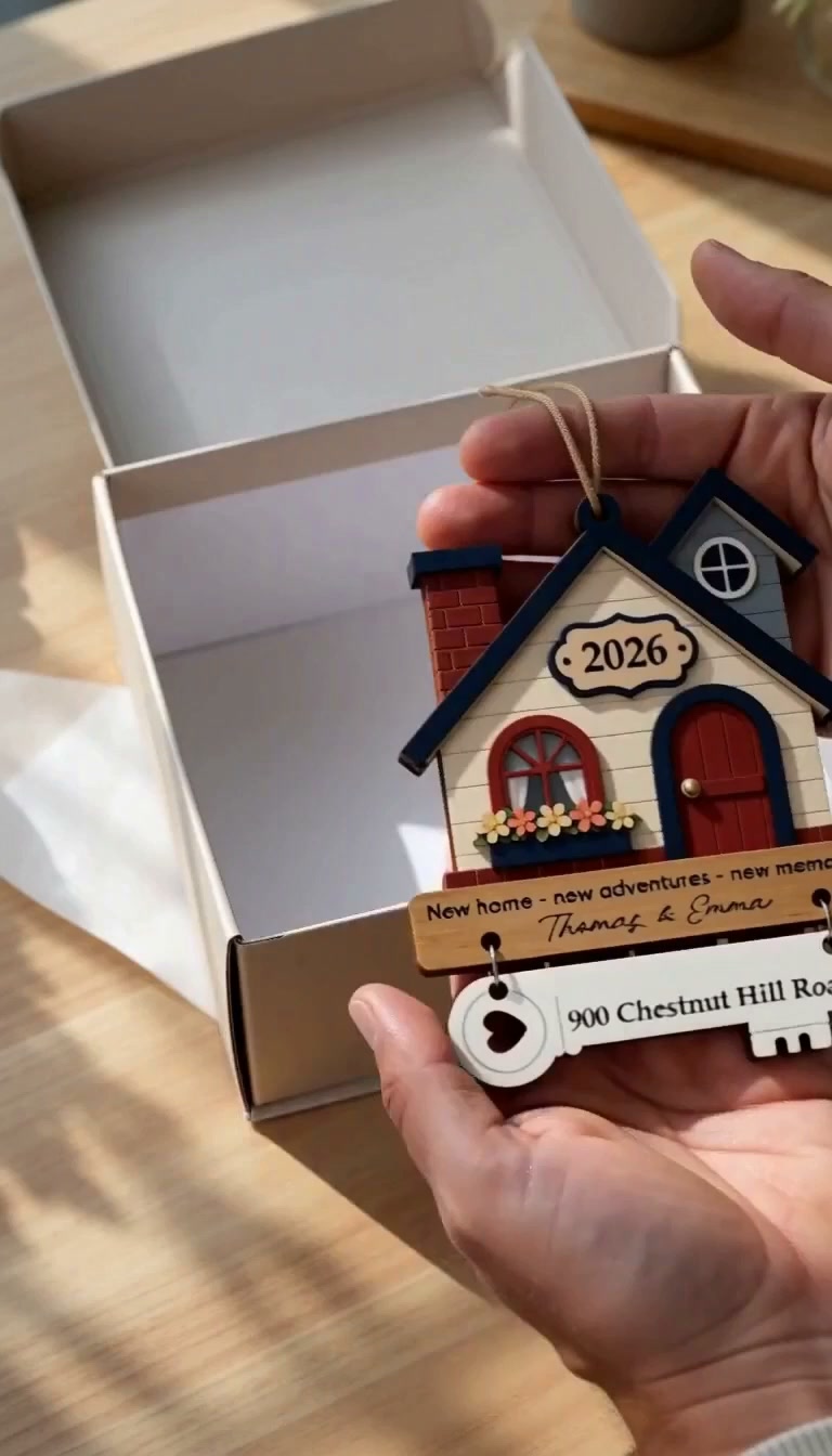 Personalized New Home Wooden Ornament