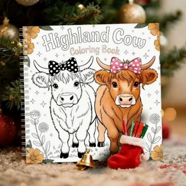 Highland Cow Coloring Book