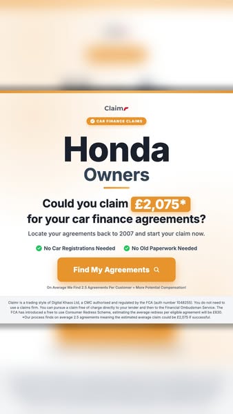 Honda on Finance? Are you Eligible to claim?