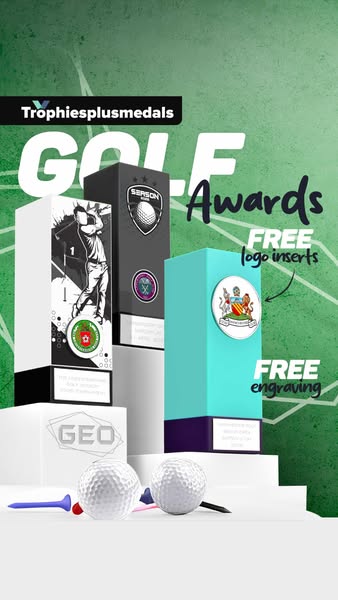 Golf Trophies, Cups, Glass, Awards & Medals
