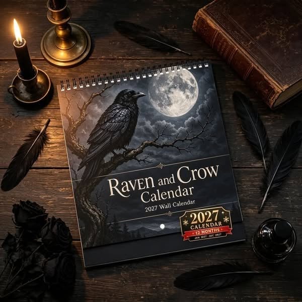 Raven & Crow 2027 Wall Calendar — 12 Months of Moonlit Gothic Art - Buy 1