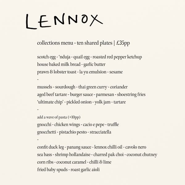 £35pp | collections | 10 sharing plates
