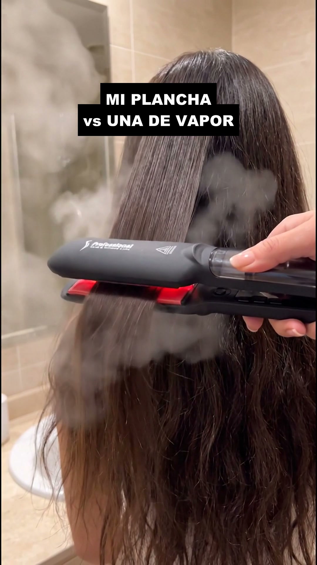 Vapor mientras alisas