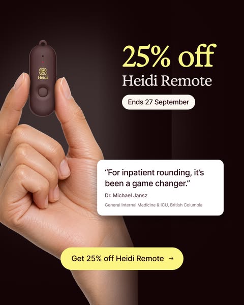 25% off Heidi Remote