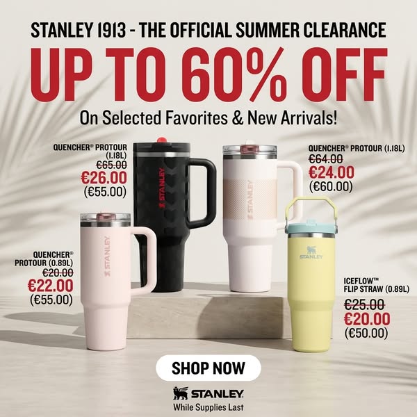Built for Life – 60% Off Stanley‘s Legendary Drinkware