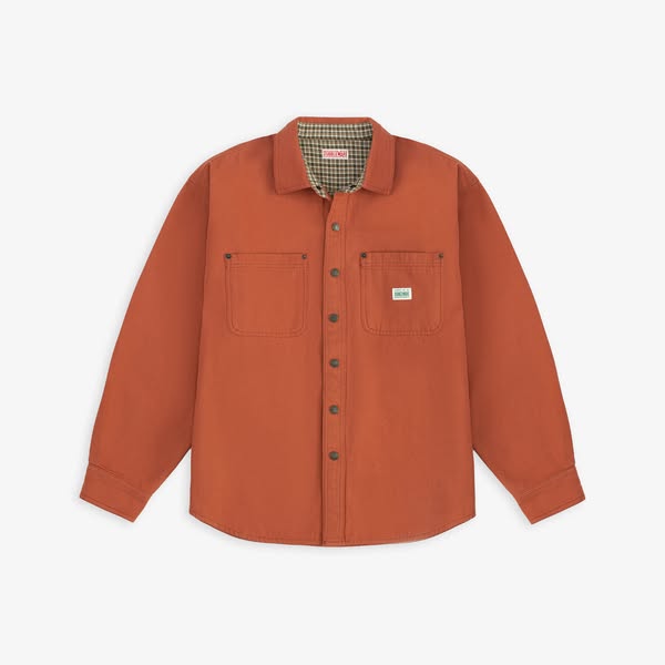 Lined Snap Overshirt - Dusty Brick Canvas