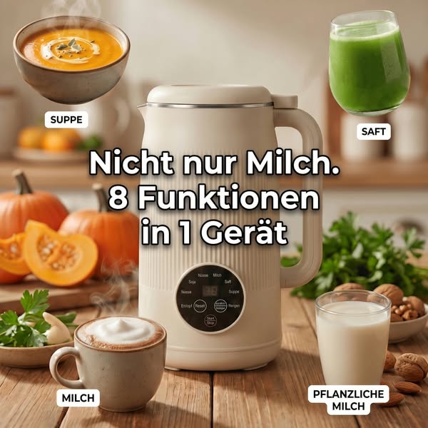Nicht nur Milch. 8 Funktionen in 1 Gerät.