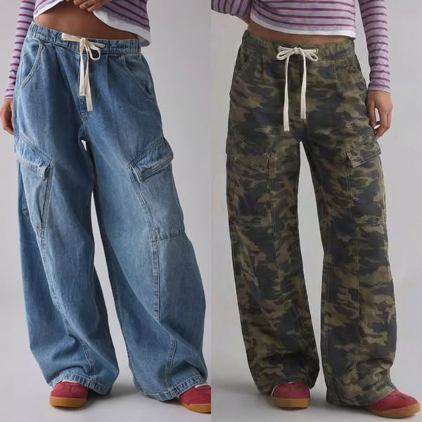 Women's Drawstring Cargo Jeans