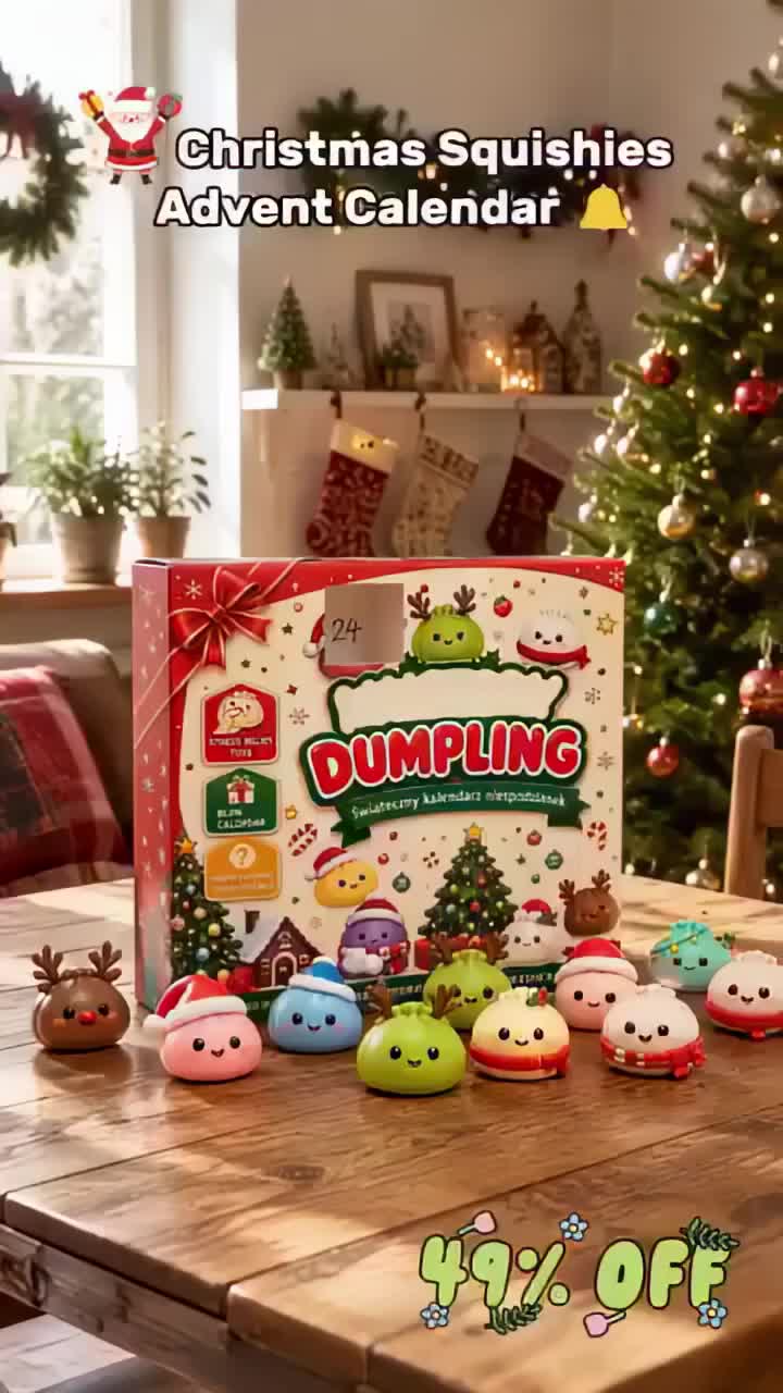 Christmas Dumpling Squishy Advent Calendar – 24 Surprise Toys
